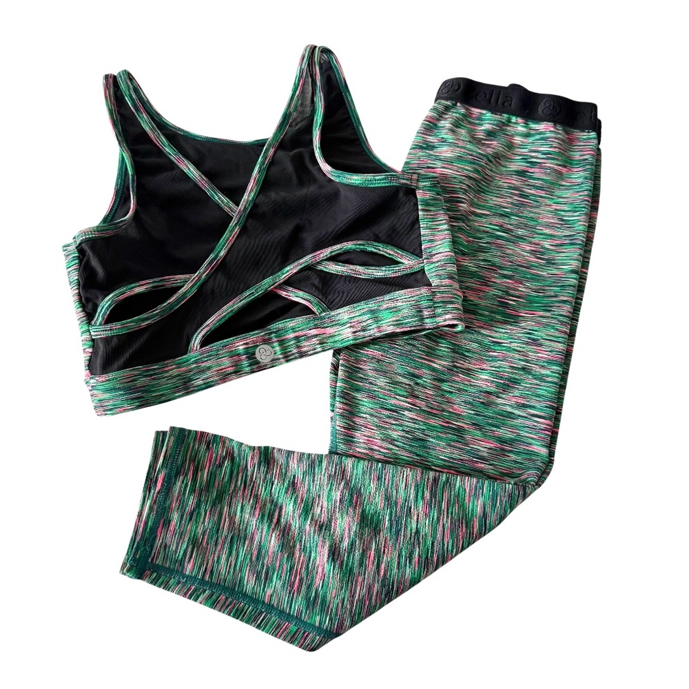 Zella Girls Activewear Outfit Leggings & Sports Bra Top L 10-12